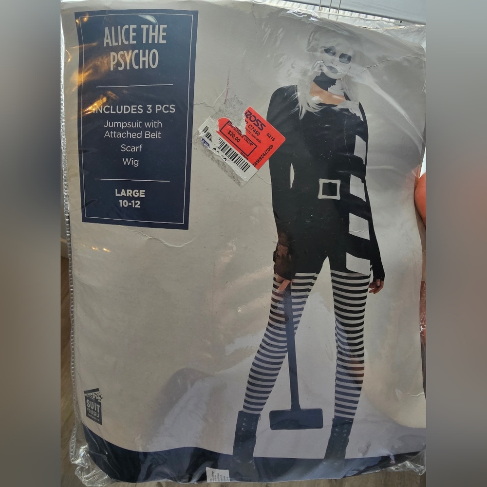 Black and White Jumpsuit Costume with Belt